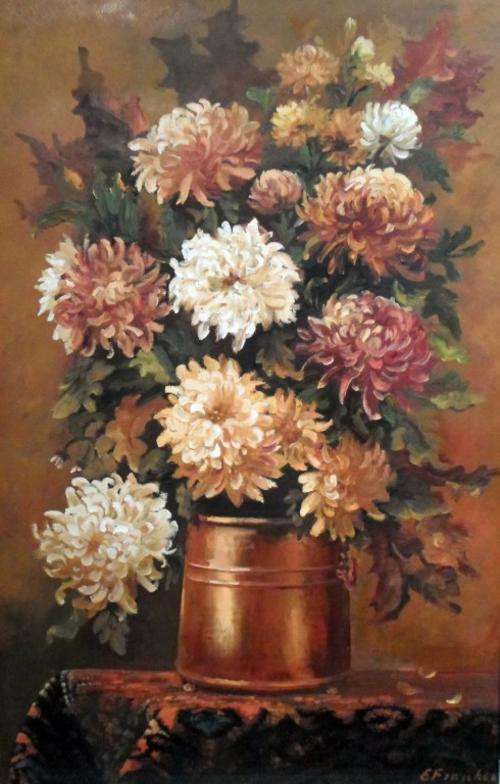 E Franken - Still life flowers - A beautiful painting!! Bid now!!